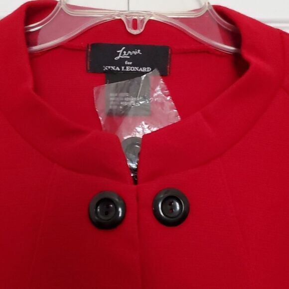 Women's Nina Leonard Red Cropped Blazer Size Large - Picture 2 of 5